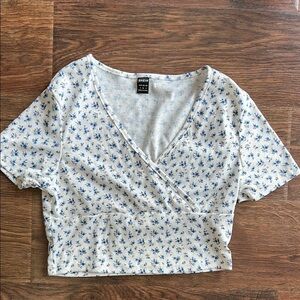 Blue Floral Crop Top | Blue & White Floral Top | Crop Top